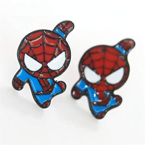 Lovely Cartoon Spider Man With Charm Section Web Brass Necklace Cool Jewelry For Women Girls (Earring) #TOP4
