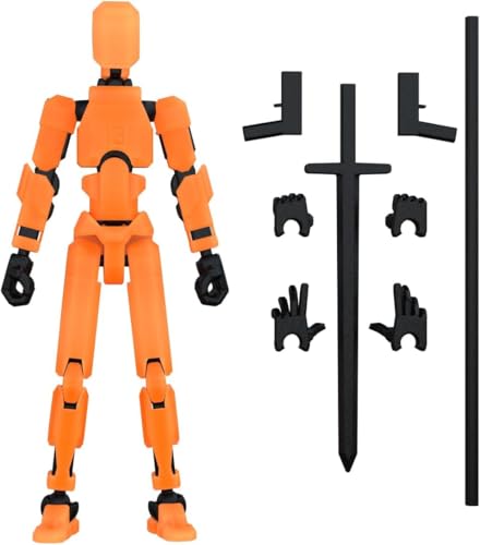 Image of DOOZLE T13 Action Figures, Assembly Completed 3D Printed Dummy Nova Titan Lucky 13 Figures, Multi-Jointed Movable Robot Toys for Display, Drawing & Desk Decor (1, Orange)
