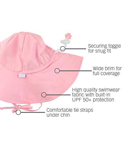 Image of RuffleButts Baby-Girls Sun Hat Floppy Wide Brim UPF 50+ - Baby Sun Hat with Sun Protection