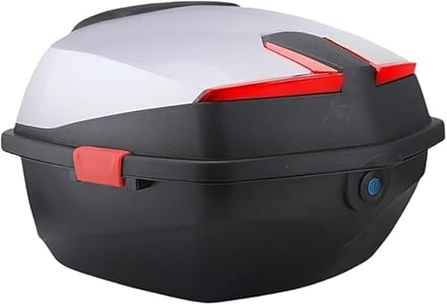 AZIEBAY自転車リアボックストップボックス、ユニバーサルキーロック付き、防水、防塵、あらゆる種類の車両に適し、高耐久性ABS素材、大容量、実用的、多機能、耐久性、ポータブル、安心してご購入ください。