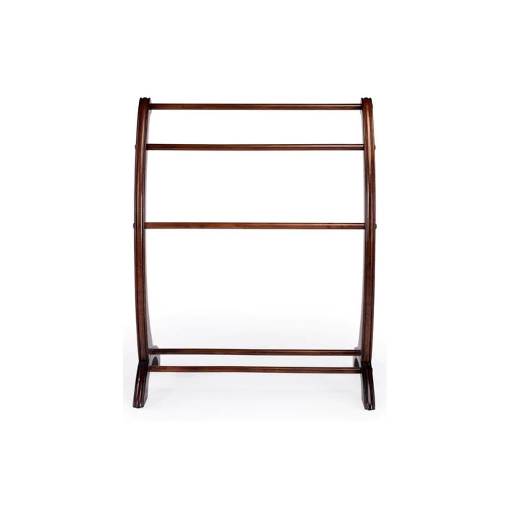 BOWERY HILL Transitional Wood Plantation Blanket Stand in Brown