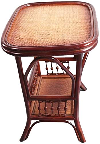 DBL Mesa Lateral Mesilla de Noche de Esquina Tabla Balcón Pequeño pequeña Mesa de café Mesa de Mimbre Rectangular Mesa de té Sala de Estar Sofá Mesa Lateral (Color : Brown, Size : 60 * 45 * 60cm)