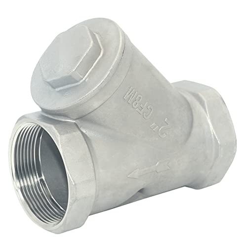 Image of 2 inch WYE Strainer Mesh Filter Valve,800WOG Y-Spring NPT Female Check Valve,Stainless Steel SS316 CF8M