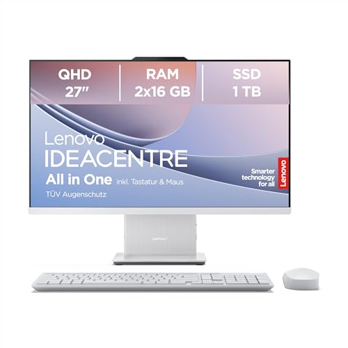 Lenovo IdeaCentre All in One | 27' QHD Display | Intel Core i7-240H | 32GB RAM | 1TB SSD | Intel Grafik | Win11 Home | QWERTZ | grau | inkl. Tastatur & Maus | 3 Monate Premium Care