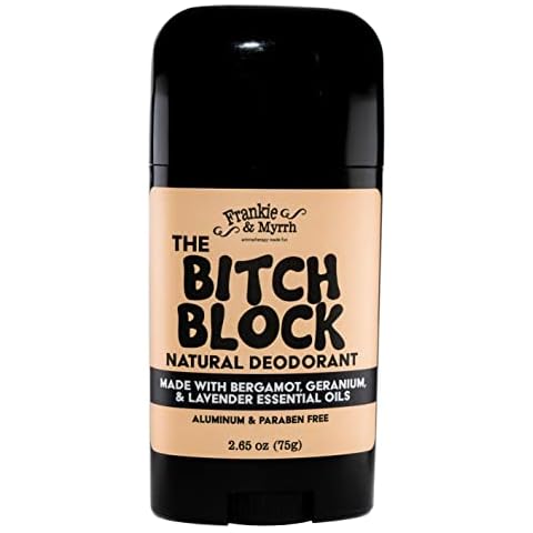 Frankie & Myrrh B!#ch Block Deodorant | Bergamot, Lavender, Geranium | Natural with Essential Oils | Aluminum-Free (2.56 oz) | Paraben & Phthalate Free Cover