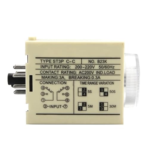 Relais de retard de mise sous tension ST3P A-E AC 380V avec base 8 broches
