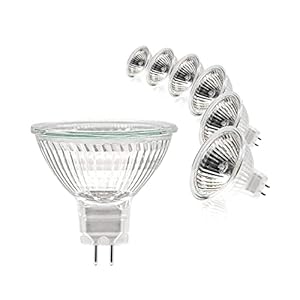Simusi 6 x MR16 Halogen GU5.3 12V 20W Dimmable Ceiling Light Bulbs 2 Pin Halogen Spot Light Bulbs 2700K Warm White…