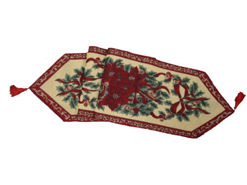 Emma Barclay Festive Tapestry Table Runner Gold & Red 72
