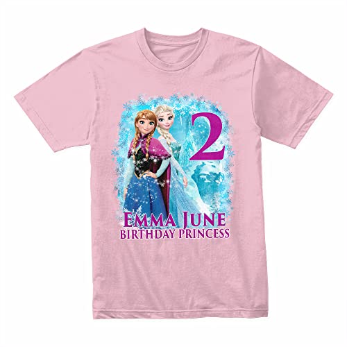 Elsa Anna Personalized Princess Birthday Shirt, Custom Birthday S...