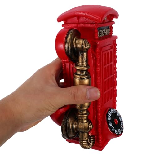 Cabina de teléfono roja de resina para renovar la decoración del hogar sosa 4