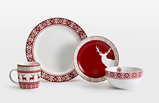 16 Piece Nordic Reindeer Dinner Set