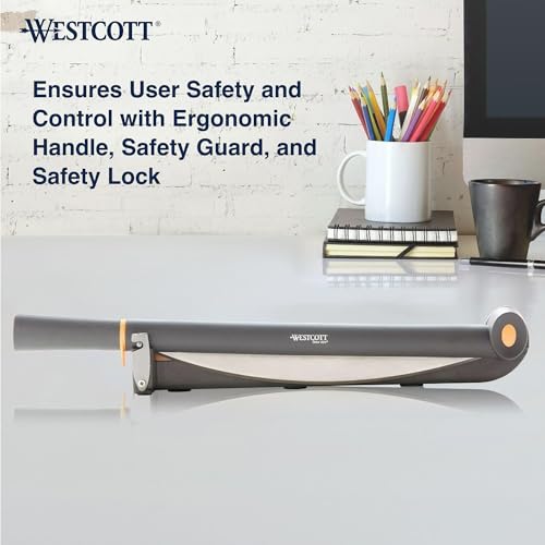image for Westcott TrimAir Guillotine Paper Cutter, Paper Trimmer with Sharp and