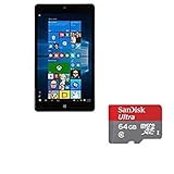 Newest NuVision 8 inch Full HD High Definition Touchscreen Premium Windows Tablet, Intel Atom x5-Z8300, Quad-Core Processor, 2GB RAM, 32GB SSD eMMC, Windows 10, Silver, Bundle 64G Micro SD card