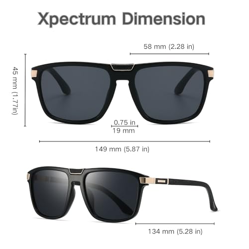 Image of Xpectrum Retro Rectangular Square Sunglasses for Men Women Vintage 70s 80s Mobster Gangster Style Rectangle Shades