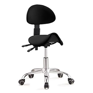 Dunimed Ergonomischer Sattelhocker mit Rückenlehne – Sitzhocker, Arbeitshocker, Bürohocker – Sitzhöhenverstellung…