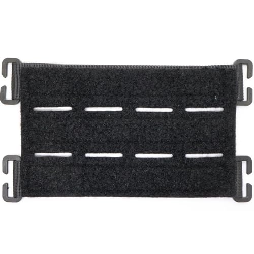 RALSPEC Pannello identificativo con Sistema Molle Tagliato al Laser, per Patch tattiche Morale, Badge, Zaini, Gilet, Borse, Chiusura a Ponte, Pannello Patch (Nero)