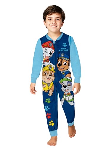 Paw Patrol Jumpsuit für Jungen - Overall Kinder Pyjama Schlafanzug Langarm Blau (DE/NL/SE/PL, Numerisch, 110, 116, Regular, Blau)