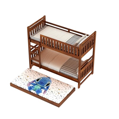 Image of Ganpati Arts Solid Sheesham Wood Swift Bunk Bed With Trundle Wooden Bunk Bed With Ladder For Bedroom Living Room Home (Natural Finish), Double