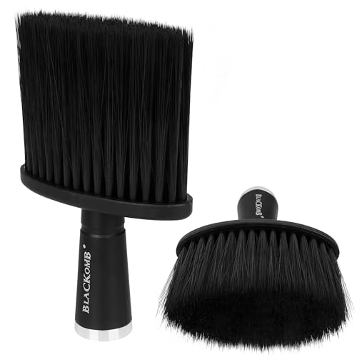 Blackomb Friseurpinsel Haarbürste Nackenpinsel Barbier Bürste Nackenbürste Nackenwedel Salon Zubehör - Schwarz