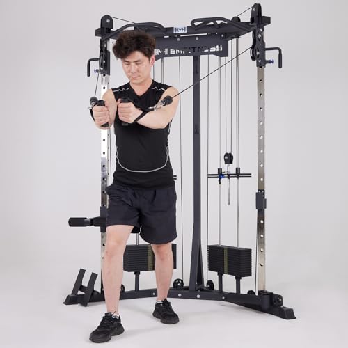 Image of Cable Crossover Exercise Machine for Home & Commercial Gym, Functional Training Center with Dual Weights Stack for Cable Workout