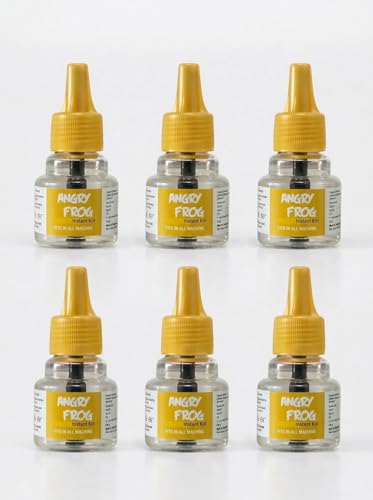 ANGRY FROG Instant Kill Natural Mosquito Repellent Refill Liquid, Pet&Baby Safe, No Kerosene Oil Poison Free Non- Toxic Chemical-Free (6)