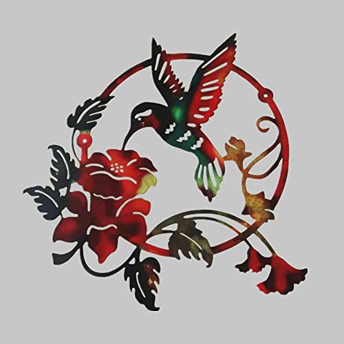 JPTSDBNWMT Round Metal Hummingbird Wall Art Birds Flowers Decor For Living Room Outdoor Metal Artwork For Home Walls Decor JPTSDBNWMT Round Metal Hummingbird Wall Art Birds Flowers Decor For Living Room Outdoor Metal Artwork For Home Walls Decor