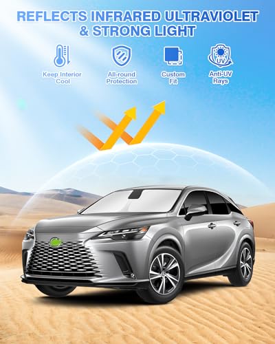 Image of Canvcle Sunshades for 2023-2025 2026 Lexus RX Accessories Windshield Sun Shade Side Rear Window Shade Cover Sun Visor Shield Privacy Protection for Camping Keep Vehicle Cool Black 8PCS