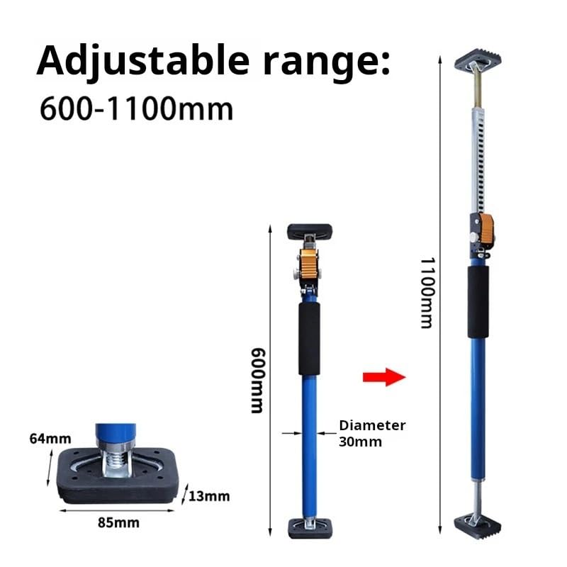 Varillas De Soporte Ajustables, Varillas De Soporte De Acero, Adecuadas for Gatos De Gabinete, Barras Transversales De Carga Y Soportes De Elevación for Paneles De Yeso(1PCS)