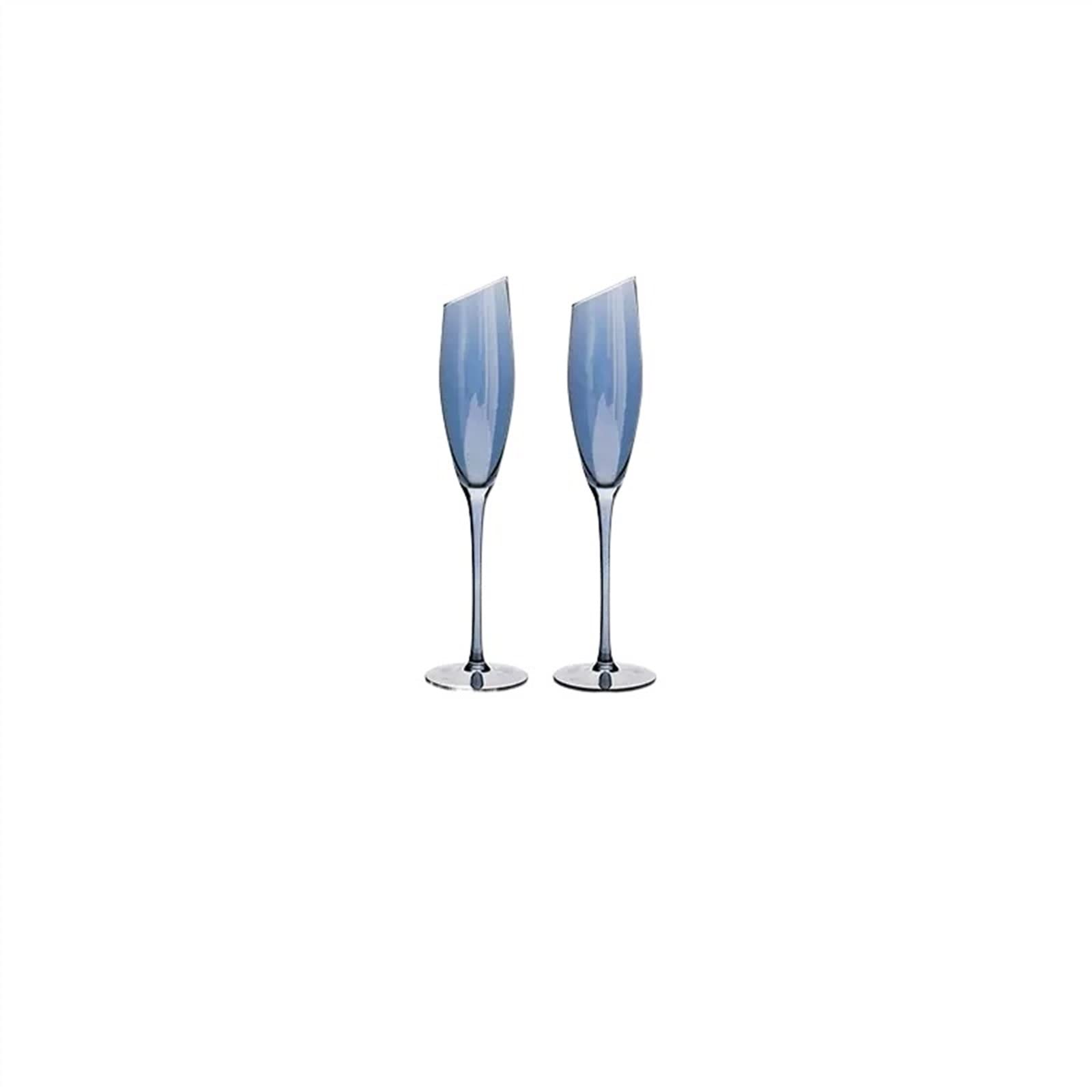 Copas de champán de cristal creativas de 180ml hechas a mano juego de 2 unidades