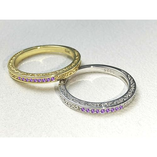 Image of Vintage Celtic Knot Women's Engagement Ring Sets 925 Sterling Silver /14K Gold Plated Stackable Wedding Bands Rings AAAAA Cubic Zirconia Women Bridal Sets Wedding Ring Band Width 1.8mm Size 5-9