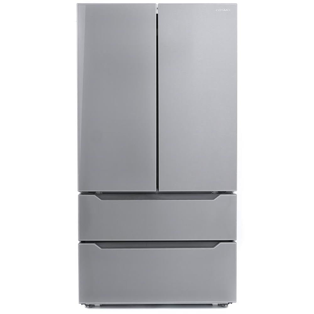 Pemberly Row 22.5 cu. ft. 4-Door French Door Refrigerator, Stainless Steel Finish, Fingerprint Resistant, Built-in Ice Maker, LED Lighting, Adjustable Shelves, Energy Star, 35.8" W x 29" D x 69.88" H on Fridge.com