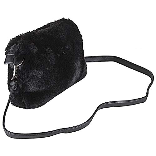 Luxe L 100% Faux Fur Purse for Women Soft Modern Crossbody Purse Handbag with Detachable and Adjustable Faux-Leather Strap4
