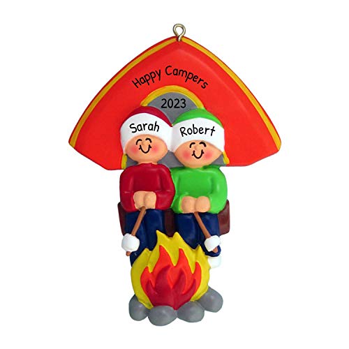 Personalized Camping Couple Christmas Tree Ornament