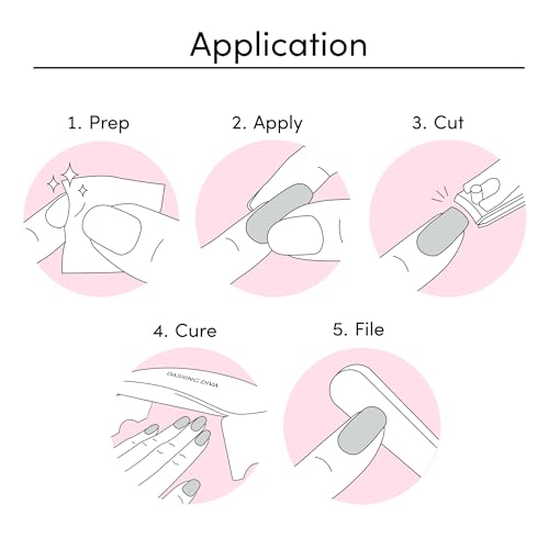 Dashing Diva Glaze Nail Strips - Jolly and Bright | Works With Any LED Lamp | Long Lasting, Chip Resistant Gel Wraps | 32 Salon Quality Strips, 2 Prep Pads, 1 File