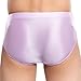 Riismen Mens Oil Glossy Briefs Sissy Lingerie Panties Sheath Pouch Underpants Gay Thongs Underwear Lavender XX-Large