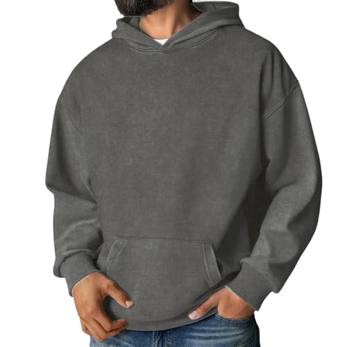 Oversized Hoodies for Women Men Acid Wash Pullover Hoodie Heavyweight Fleece Sweatshirt Retro Distressed Hip-hop Coat
