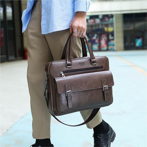 Large-capacity men's handbags, men's business briefcases, shoulder bags, retro business bags, leather bags2