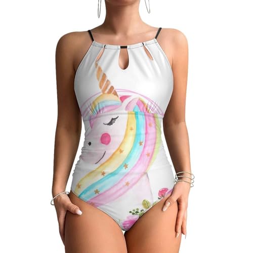Monokini femme gainant maillot de bain une pièce licorne anti complexe