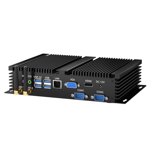 Kinupute 産業用ミニPC、ファンレスデスクトップコンピュータ i7-1165G7 Windows 10 Pro、16G DDR4、512G SSD、2xCOM、HDMI/VGA、4K、ギガビットイーサネット、2.4G+5G WiFi/BT4.0 産