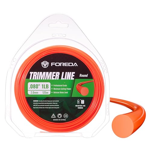 FOREDA Weed Eater String .080″, 410ft Heavy Duty String Trimmer Line, Round Shape 1LB, Premium Nylon Weed Wacker String, Universal Fit for Grass Trimmers & Edgers