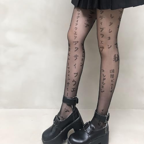 Image of Ulalaza Sparkle Hollow Out Letter Nude Colorful Rhinestone Hot Drilling Fishnet Pantyhose Tights for women Luminous