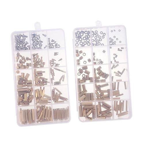 Cabilock Tornillos de Latón y Acero Inoxidable para Placas de Kit de Sujetadores para Pcb con Caja de Almacenamiento
