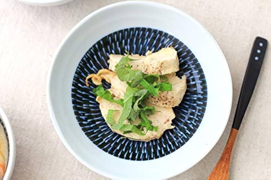 Amazon.co.jp: cerapockke 煮物鉢 5.5寸 シノギカンナ 磁器 和