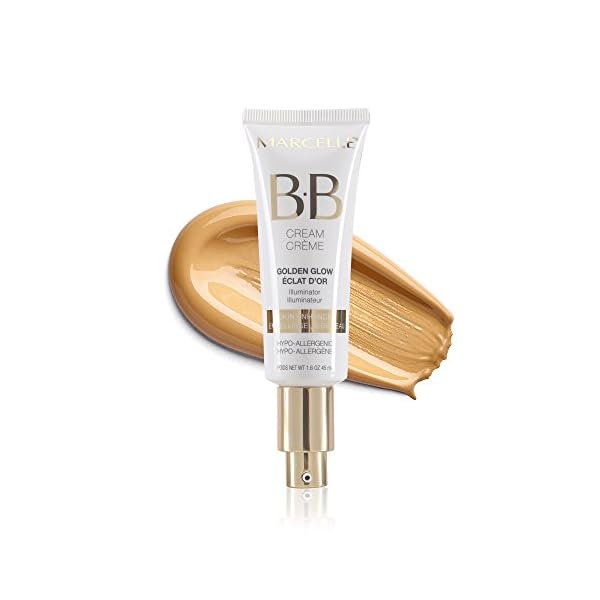 Marcelle-BB-Cream-Golden-Glow-Beauty-Balm-Universal-Shade Marcelle BB Cream Golden Glow, Universal Shade, Tinted Moisturizer, Skin Enhancer, Illuminator, Beauty Balm, Non-Comedogenic, Paraben-Free, Oil-Free, Hypoallergenic, Cruelty-Free, 1.5 fl oz