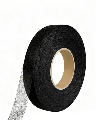 SIRLOMU Cinta Termoadhesiva para Dobladillos sin Coser Ropa 64m x 20mm Negra - Banda de Planchado Doble Cara para Pantalones, Cortinas y Telas. Fijación Fuerte y Lavable.