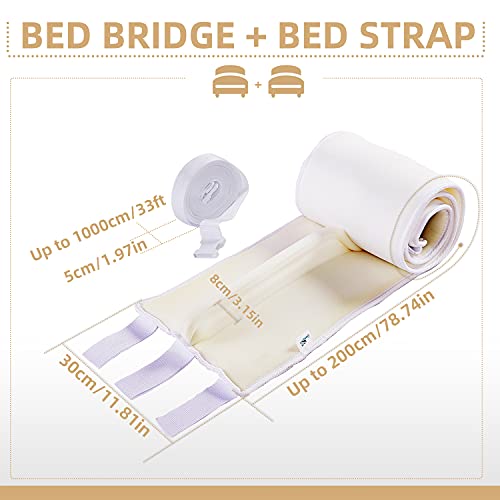 VINILITE Liebesbrücke für Matratzen 200x30cm Bettbrücke mit 6 Buckles Fixiert Spanngurten Matratzenverbinder Bettritzenfüller Ritzenfüller für Familien & Paare - Image 6