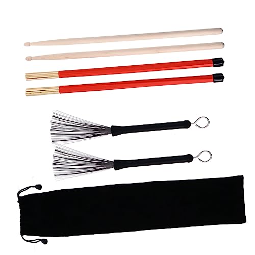 Set de 7 piezas accesorios para batería con baquetas y cepillos miniatura 1