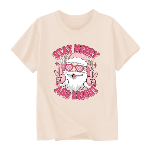 Toddler Girl Christmas Shirt Kids Ugly Xmas Tshirt Cotton Short Sleeve Tee Top 2-10 Years
