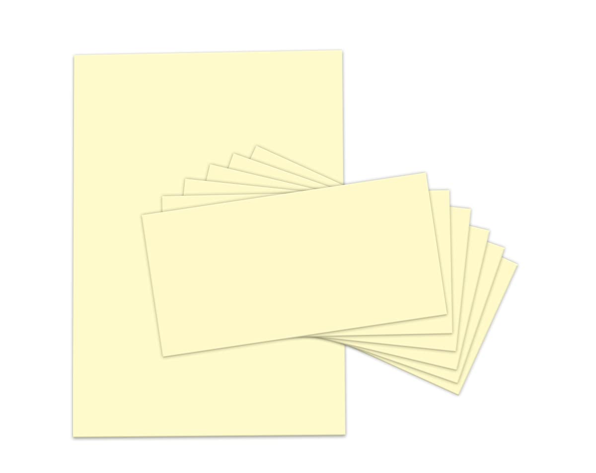 Briefpapier-Set Briefpapier mit Umschlag gelb Briefbogen einfarbiges Papier selbstklebende Umschlag Briefe Einladungen (250 Blätter + 250 Umschläge)