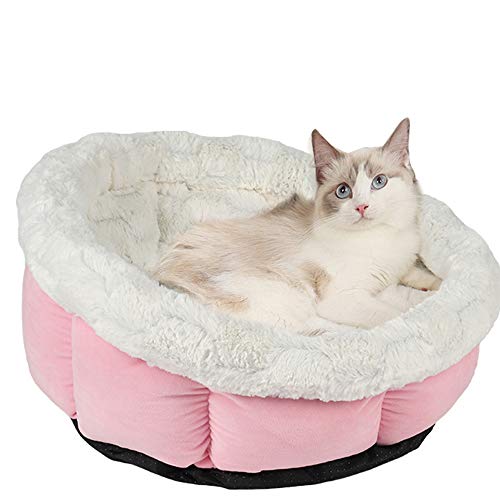 Vejaoo Katzenbett Weiches und Komfortables Katzennest Warm im Herbst und Winter Tiefschlaf Bett für Katzen XZ031 (Pink) Cover